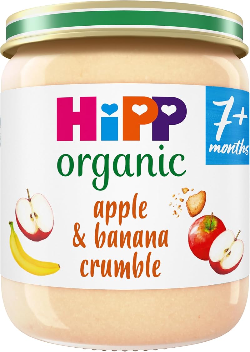 HiPP Organic Apple & Banana Crumble Baby Food 7+ Months 160g Pack of 6