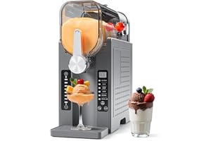 CHIVALZ Slushie Machine No Ice Needed, Slushy Machine for Home, Frozen Drink Maker with 6 Preset Programs for Margaritas, Frappés, Milk Shake and More, LED Display, Auto Clean, Grey