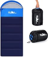 SAIL 3 Season Sleeping Bag Kids & Adults Extra Wide 220cm 1.3kg Blue