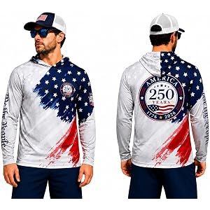America 250th Anniversary Performance Shirt White | lightweight moisture-wicking fabric FREE MATCHING NECK BUFF