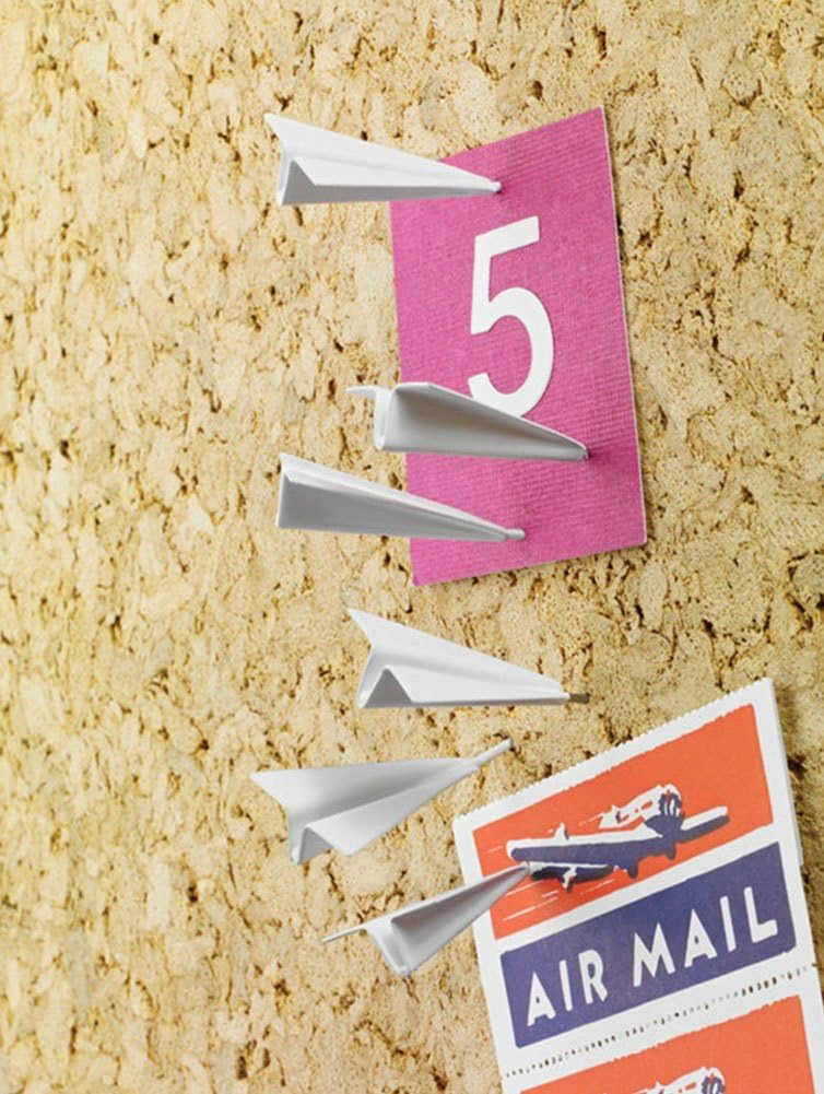 Pack of 12 Paper Airplane Push Pins Novetly Office Metal Pins & Tacks for Cork Board /Bulletin Board