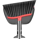 EZKEY Broom and Step-on Dustpan Set, 59-in Adjustable Long Handle Broom with Dustpan Combo Set Outdoor Angle Broom for Sweeping Indoor Dust Pet Hair for Cleaning Kitchen Garage Deck Patio, Black&amp;Red