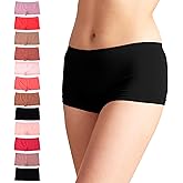 Alyce Ives Womens Seamless Boy Short Panties, Boyshort Boxer Briefs-12 Pack