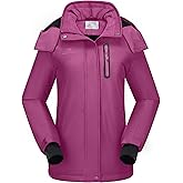 CAMEL CROWN Women's Ski Jacket Waterproof Warm Winter Snow Coat Hooded Mountain Outdoor Windbreaker Windproof Jacket