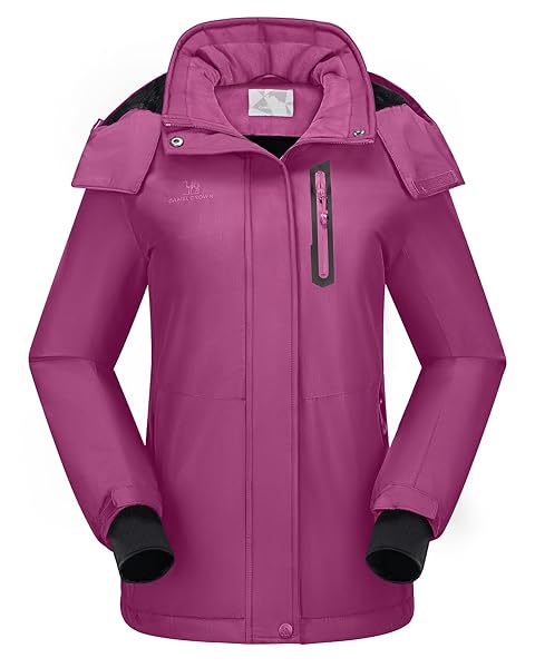 CAMEL CROWN WOMEN’S SKI JACKET WATERPROOF WARM WINTER SNOW COAT HOODED MOUNTAIN OUTDOOR WINDBREAKER WINDPROOF JACKET