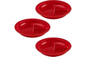 Providence Spillproof Partitioned Plate - 9" Red (3-Pack)