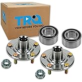TRQ 2 Piece Front Wheel Bearing & Hub Kit Set Compatible with 2002-2006 Honda CR-V 2003-2011 Element
