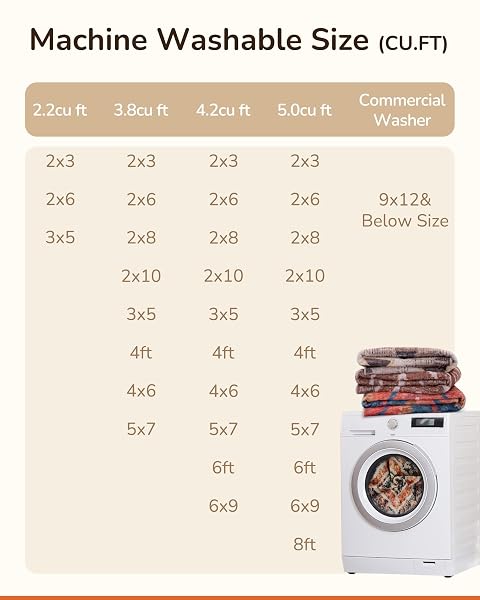 AREA RUG 6X9 RUG MACHINE WASHABLE NON-SLIP LOW PILE PRINT PATTERN WESTERN RUG FALL RUG FOR LIVING ROOM BEDROOM ENTRYWAY TRIBAL SERIES -ORANGE/BROWN