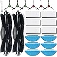 BUXEBUX 21 Pack Replacement Parts for Lubluelu SL60D SG60, Tikom L9000 L8000, Airzeen Q6 SE Honiture Q6 SE Laresar L6 Nex Robot Vacuum Accessory Kit, 2 Main Brush 6 Hepa Filter 6 Mop Pads 6 Side Brush
