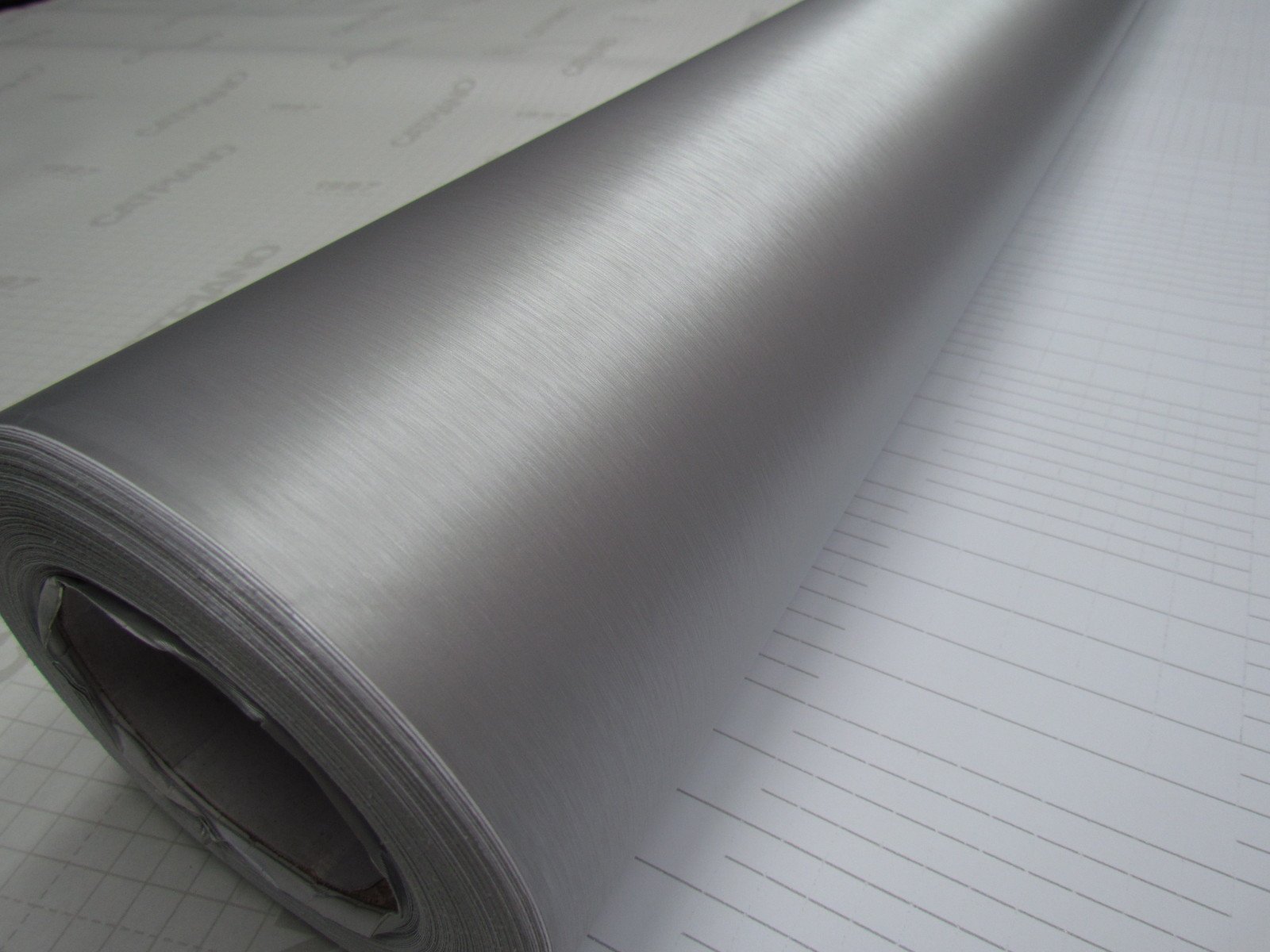SILVER BRUSHED ALUMINUM VINYL WRAP 12" X 60" PROFESSIONAL GRADE WITH