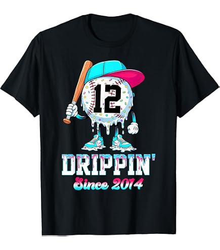 Amazon.com: Baseball 12 Year Old Ice Cream Drip 12th Birthday Boy