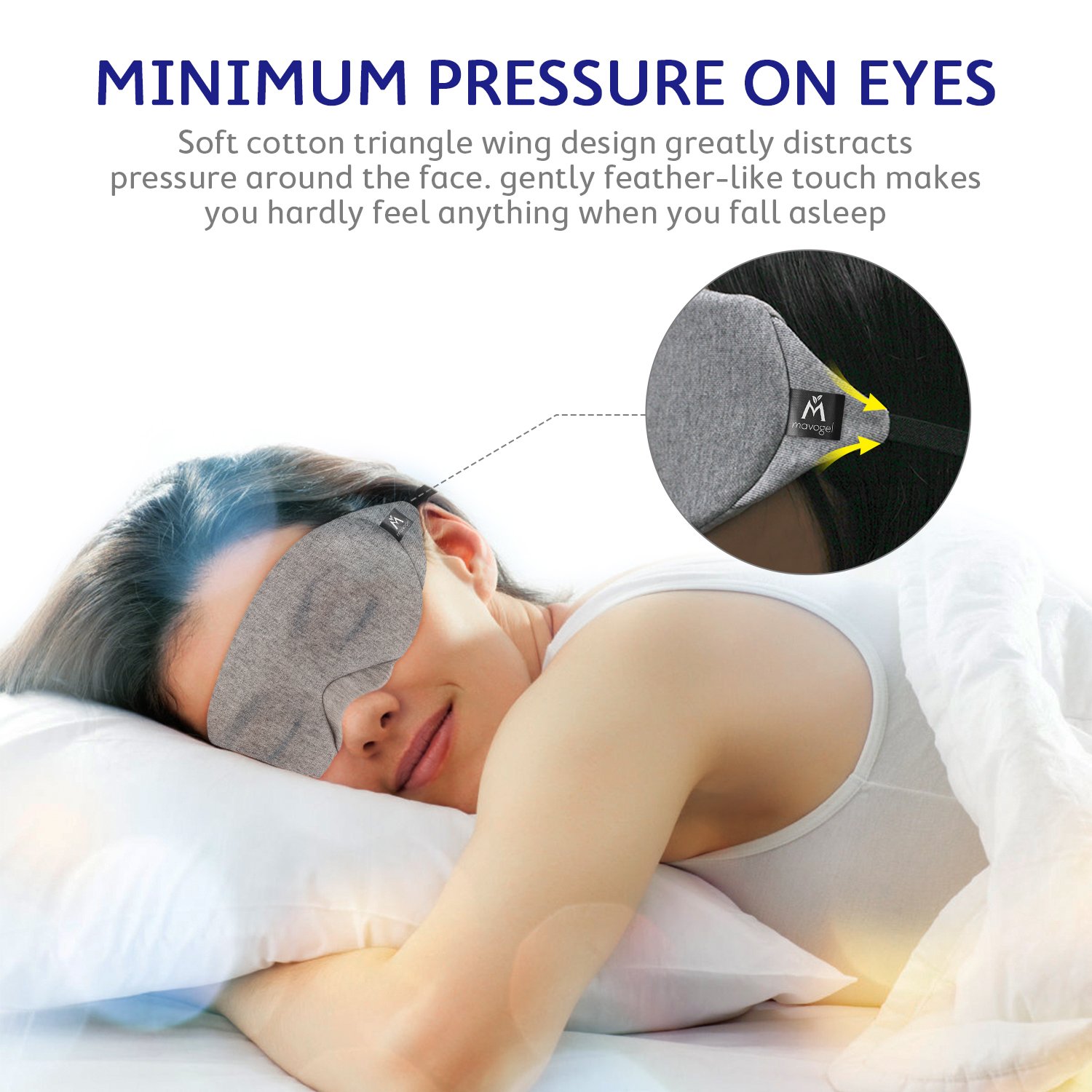 Mavogel Cotton Sleep Eye Mask Updated Design Light Blocking Sleep Mask, Soft and Comfortable