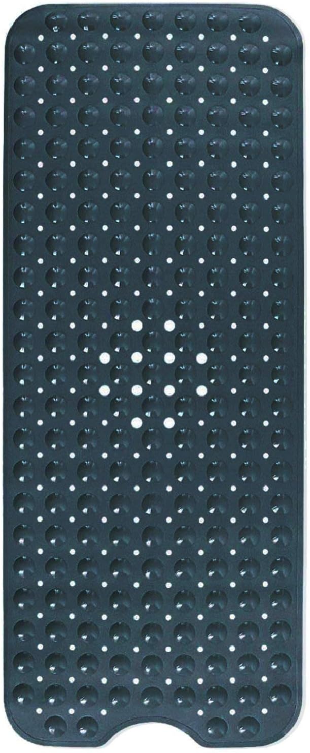 HausFine Bath Mat, Bathtub Mat No Slip Bath Mat Anti Slip Shower Bath Mat with 200 Suction Cups Long Machine Washable Tub Mat 100 x 40 cm/ 16" x 40" (Black)