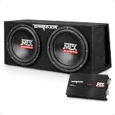 MTX TNP212DV 12-Inch 2000-Watt Dual Loaded Vented Subwoofer Enclosure with Amplifier, Black