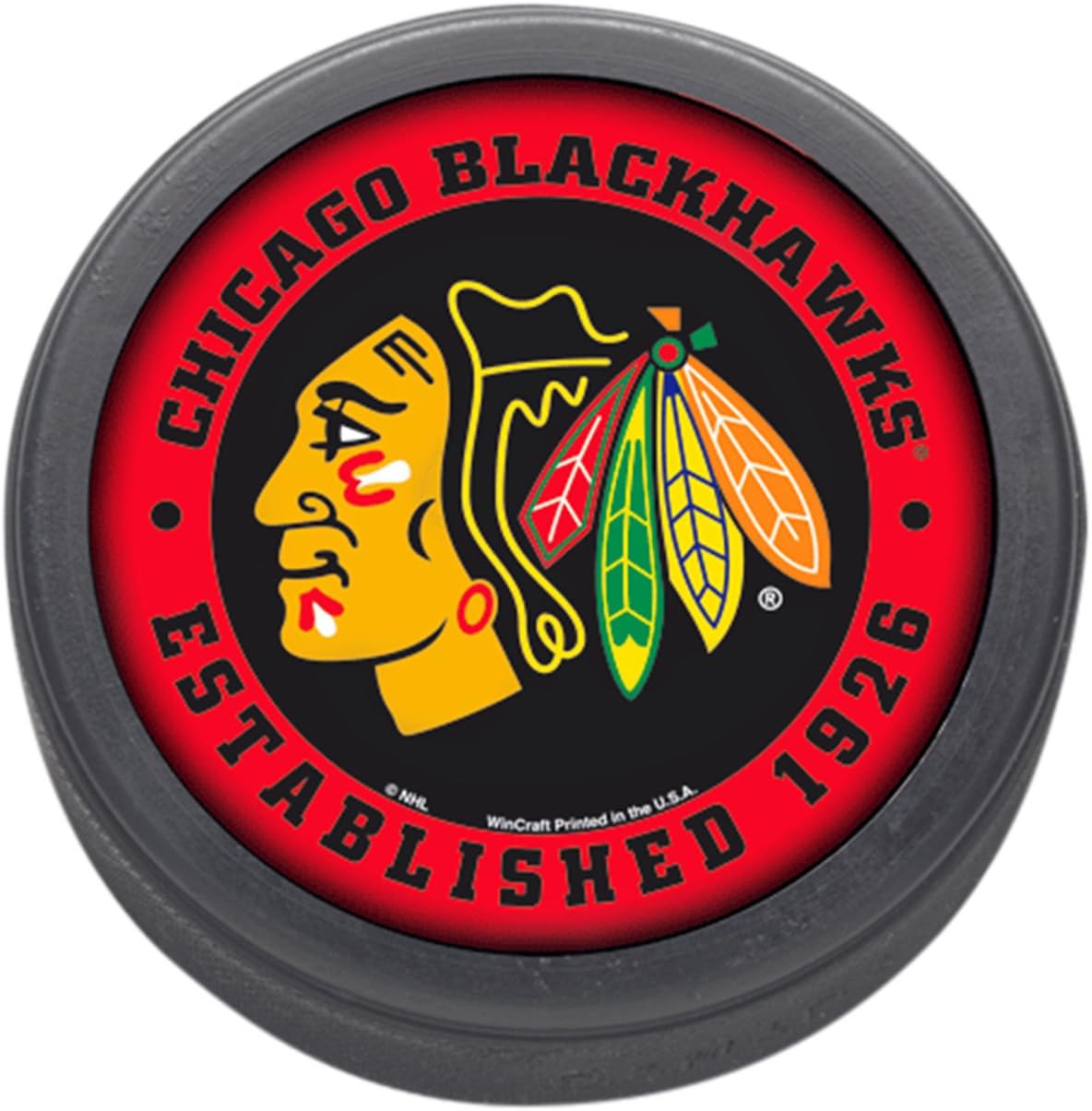 WinCraft NHL Chicago Blackhawks Hockey Puck : Sports Fan Hockey Pucks : Sports & Outdoors