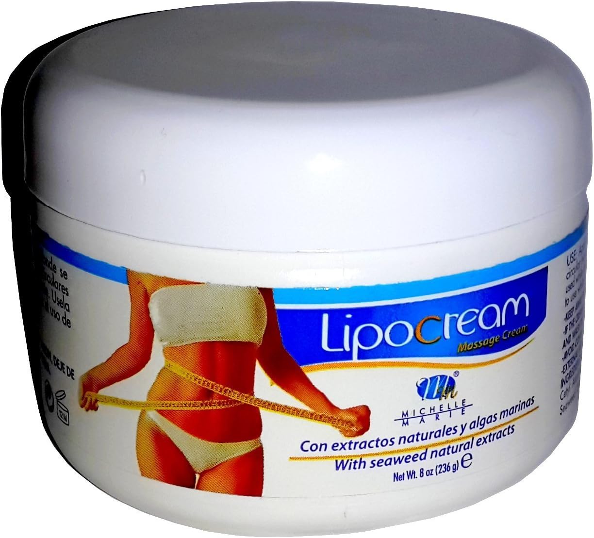 Lipocream Fat Burning Massage Cream w/ Seaweed Natural Extracts 8 Oz.