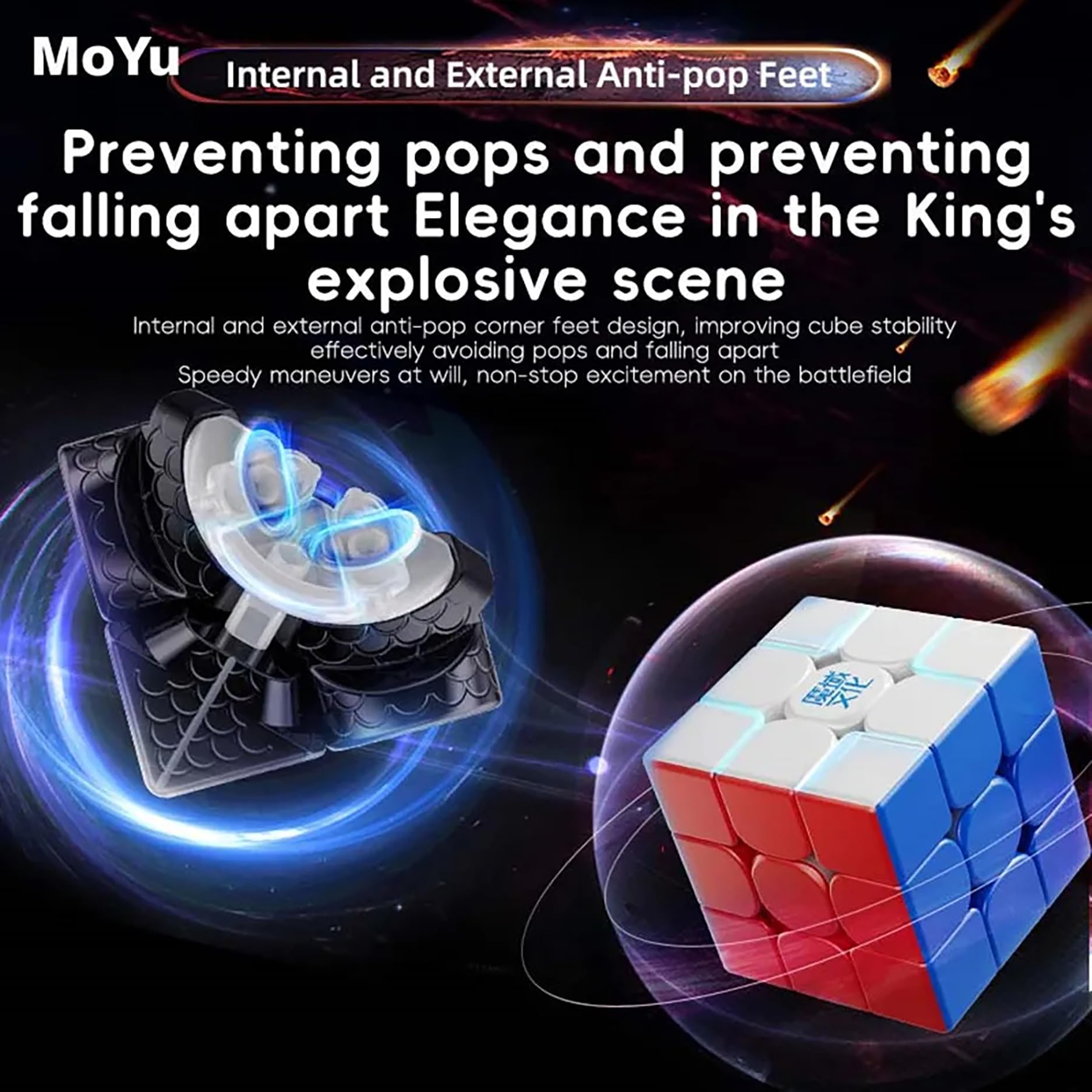 Cubo Magnético Moyu Weilong WRM V11 3x3 – Versión Tela Magnética, 48 Imanes, 64 Ajustes Y Diseño Para Speedcubers Exigentes