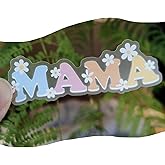 3 x Mama Clear Sticker, Boy Mom, Girl Mom, for Laptop Stickers, Water Bottle Floral Vinyl Transparent Stickers Mama Decal Sticker Tumbler Decal Laptop Decal Car Decal