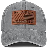 Embroidered Leather That's What I Do I Fix Stuff and I Know Things Hat for Men Dad Husband Uncle Adjustable Baseball Cap