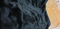 Seek4comfortable Real Black Rex Rabbit Fur Throw
