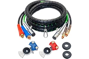 Dazakoot 15FT Air Line Hose Kit, 3-in-1 ABS & Power Airline Air Hose Kit for Semi Truck Tractor Trailer, Air Line Brake Hose Kit with Gladhand