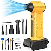 ZOAIVR Compressed Air Duster, 130000RPM Ultra-Powerful Electric Air Duster Compatible with DEWALT 20V/60V Max Battery, 4-Gear Adjustable Air Blower for Computer/Keyboard/Car/Home (No Battery Included)