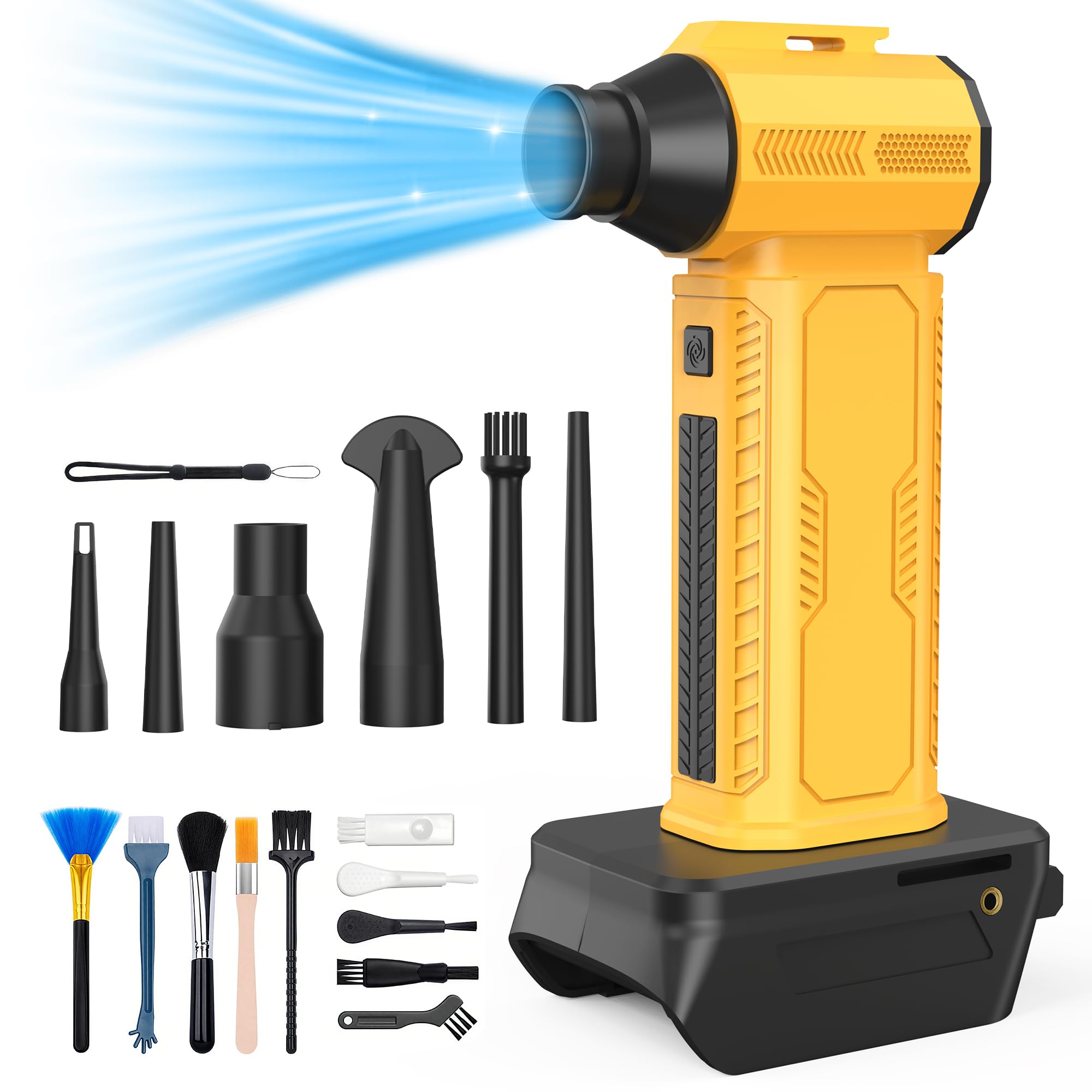 Photo 1 of ***MISSING KIT*** ZOAIVR Compressed Air Duster, 130000RPM Ultra-Powerful Electric Air Duster Compatible with DEWALT 20V/60V Max Battery, 4-Gear Adjustable Air Blower for Computer/Keyboard/Car/Home (No Battery Included)