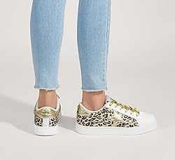 LUCKY STEP Women's Fashion Star Sneaker Lace Up Low