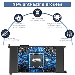 COWOOGMZ 42Wh YRDD6 Battery Replacement for Dell I