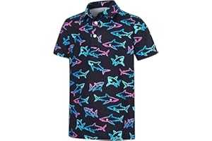 Cuddomper Boys Performance Polo Shirt Short Sleeve Golf Clothes for Active Casual Size 5-14