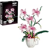 567PCS Pink Orchid Flower Building Set with Vase for Adults, Compatible with Lego Botanical Flowers,Plants for Home and Office Decor, Birthday Gift for Mom &amp; Flower Lovers
