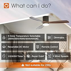 addlon 52 inch Ceiling Fans with Lights, Low