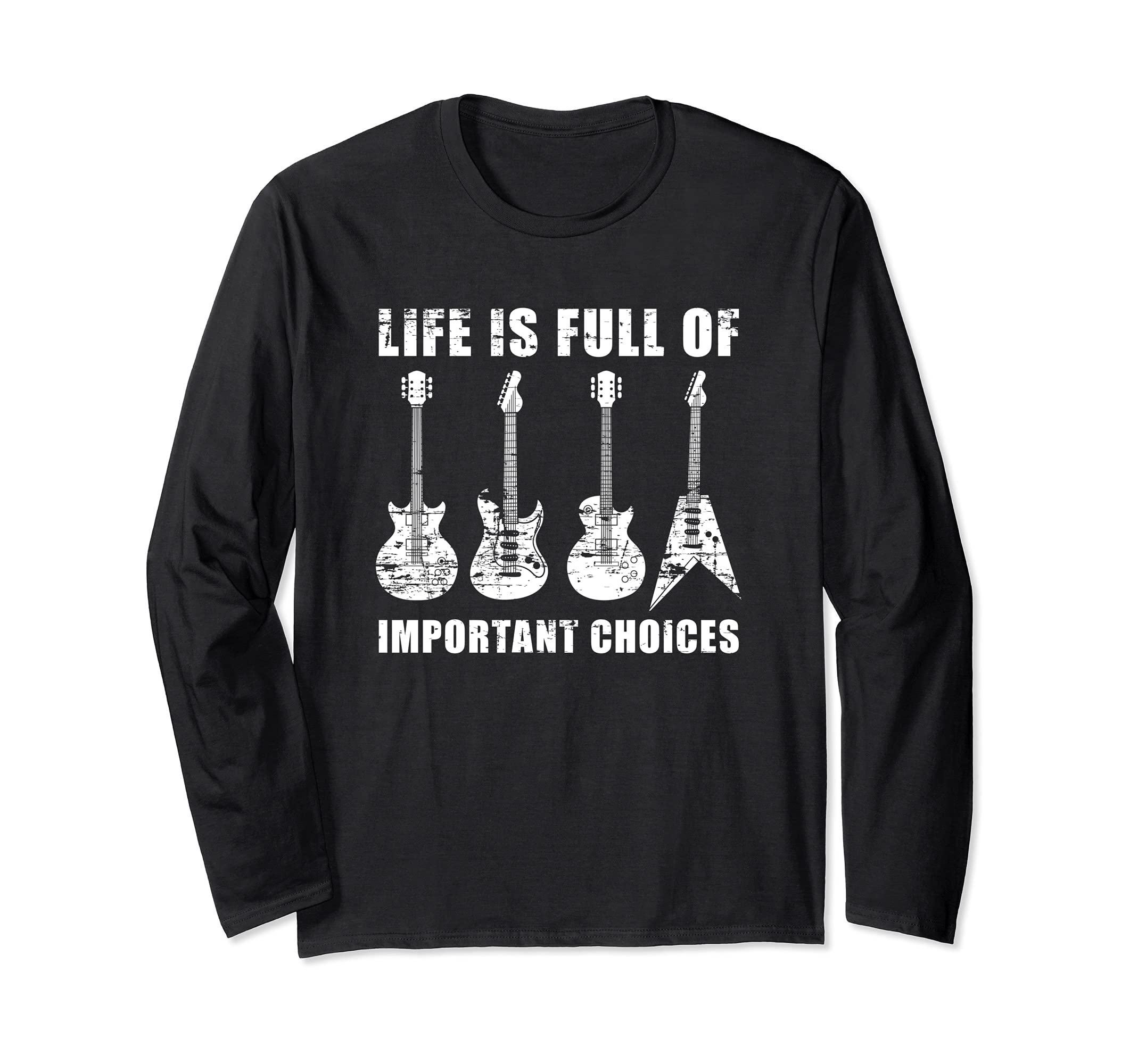 Funny Acoustic Guitar Player Guitarist Music Electric Guitar Long Sleeve T-Shirt