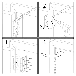 TDCHINGES 30 Pack Rounded Matte Black Door Hinges