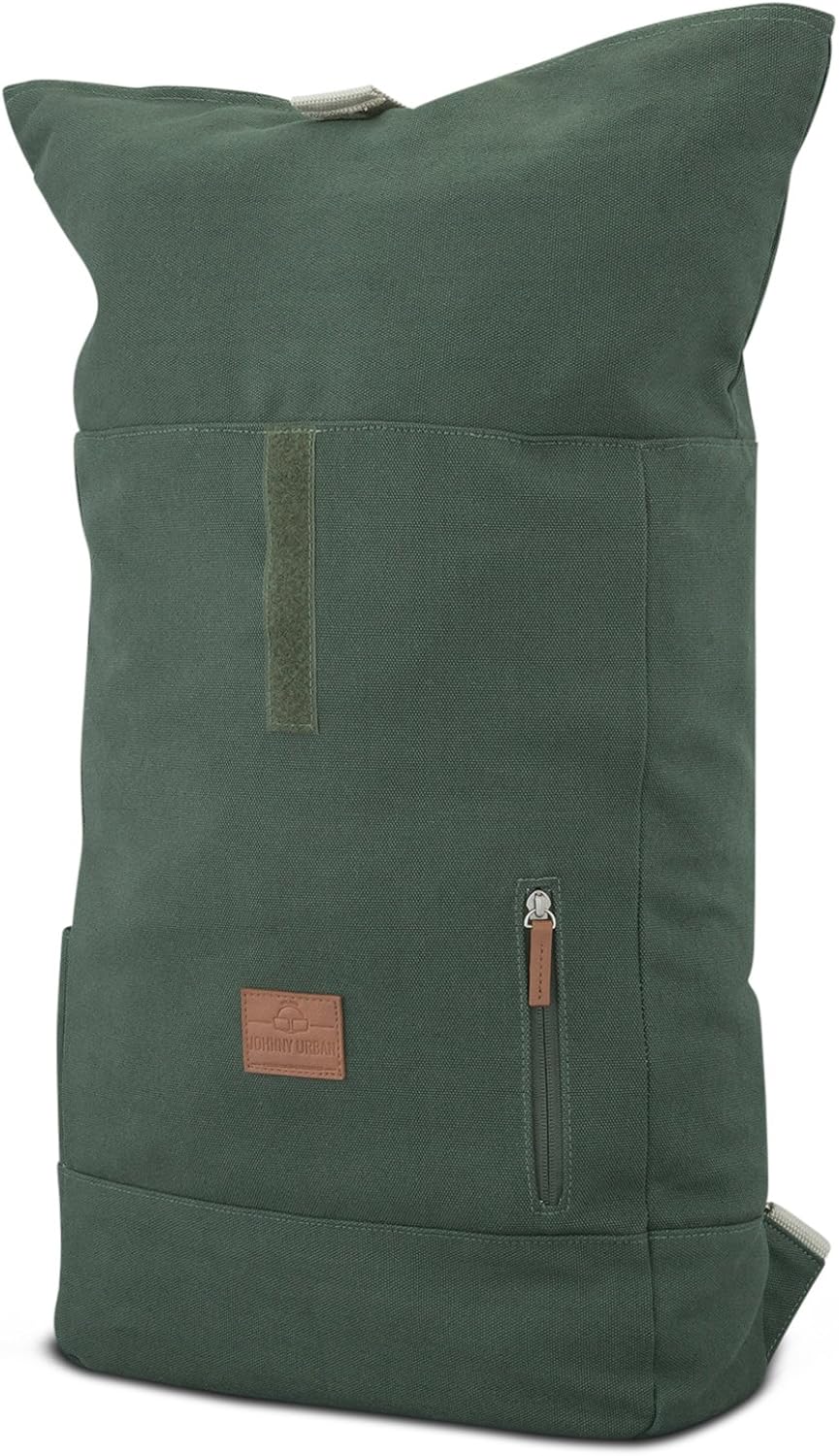 Johnny Urban Roll Top Backpack Women & Men Green, Adam Large, Durable Daypack from Cotton Canvas, 18-22 Litre Rucksack - Image 5