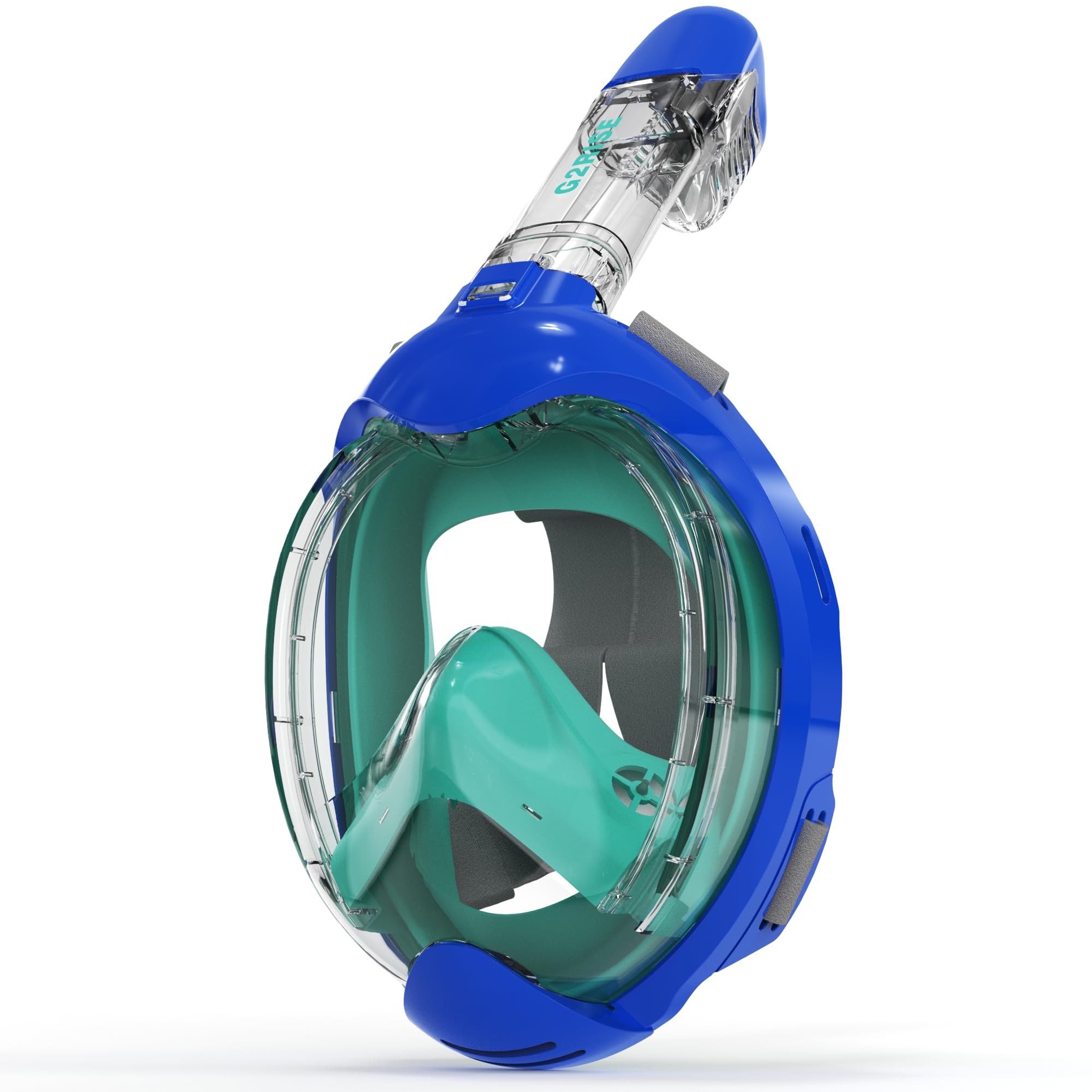 G2RISE Full Face Snorkel Mask Kids Snorkeling Set, 180 Degree Panoramic View, Anti-Fog & Anti-Leak Dry Top Snorkel Set for kids 3-8 (Blue Green)