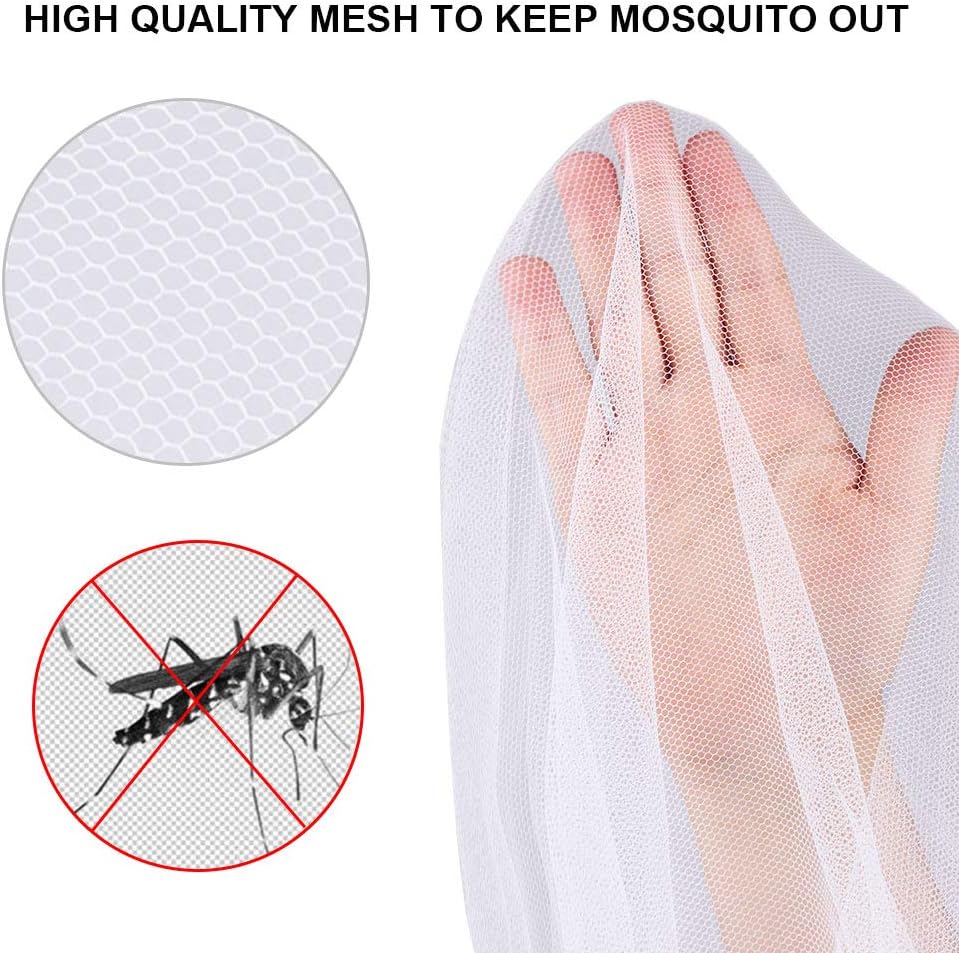 KRATARC Mosquito Netting Canopy Net Mesh for Single Bed Compact and Lightweight Camping Hiking Climbing Outdoor (White): Sports & Outdoors