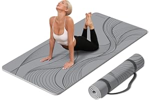 PAIDU Large Yoga Mat-72’x36’x0.4’ Extra Width ＆ Thick,Comfortable,Non-Slip Exercise Mat-Works Great on All Floor for Stretching,Yoga Studio,Gym or Home Workouts