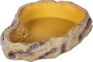 REPTI ZOO REPTIZOO Reptile Water Bowl Terrarium Water Dish Food Feeding Bowl for Reptile Amphibian Pets Large(11"x 8"x 2.4")