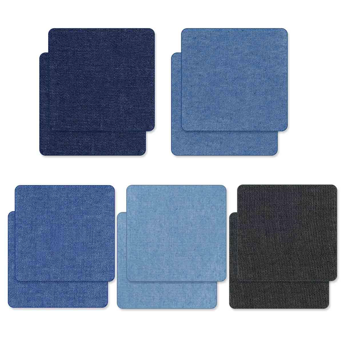 Photo 1 of 10 Pieces Iron On Patches for Clothing Denim Iron On Patches for Inside & Outside of Jeans Fabric Iron-on Patch Jean Repair Kit 7.5 X 7.5 CM Clothes Pants Patches (5 Colors)