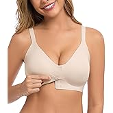 Curyon Women's Seamless Front Closure Posture Back Smoothing Wireless Bra