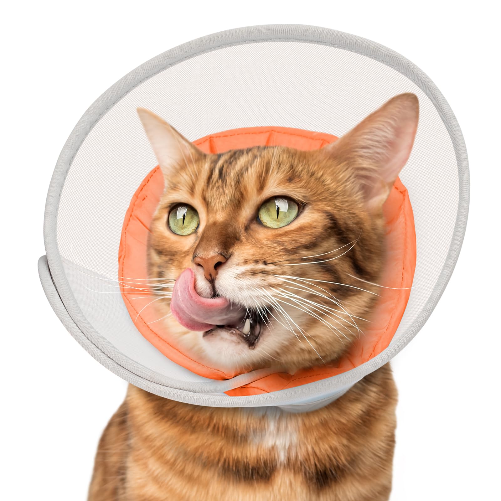 Photo 1 of Cat Cone Collar Soft: Comfortable Waterproof Mesh Recovery Cone After Surgery to Stop Licking and Scratch, Alternative to Plastic Elizabeth Head/Neck Cone