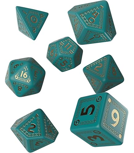 Q-Workshop Runequest - Juego De Dados Rojos Y Dorados