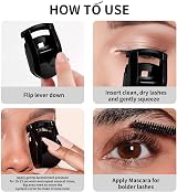 Docolor Portable Eyelash Curler w/ 1 Silicone Refill - Mini Travel Makeup Tool view 5