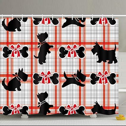Amazon Com Lgopt Scottie Dog Wildlife Bathroom Shower Curtain Set