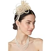 BABEYOND Fascinators Hats for Women - Tea Party Hats Kentucky Elegant Tulle Mesh Feather Bridal Wedding Headband Hair Clip