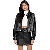 GUESS Flaminia Cropped Faux-Leather Jacket