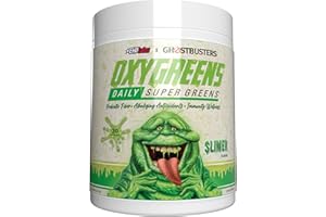 EHP Labs x Ghostbusters OxyGreens Super Greens Powder - Spirulina & Chlorella Superfood, Green Juice Powder with Prebiotic Fibre, Antioxidants & Immunity Support, 30 Serves (Slimer Lime)