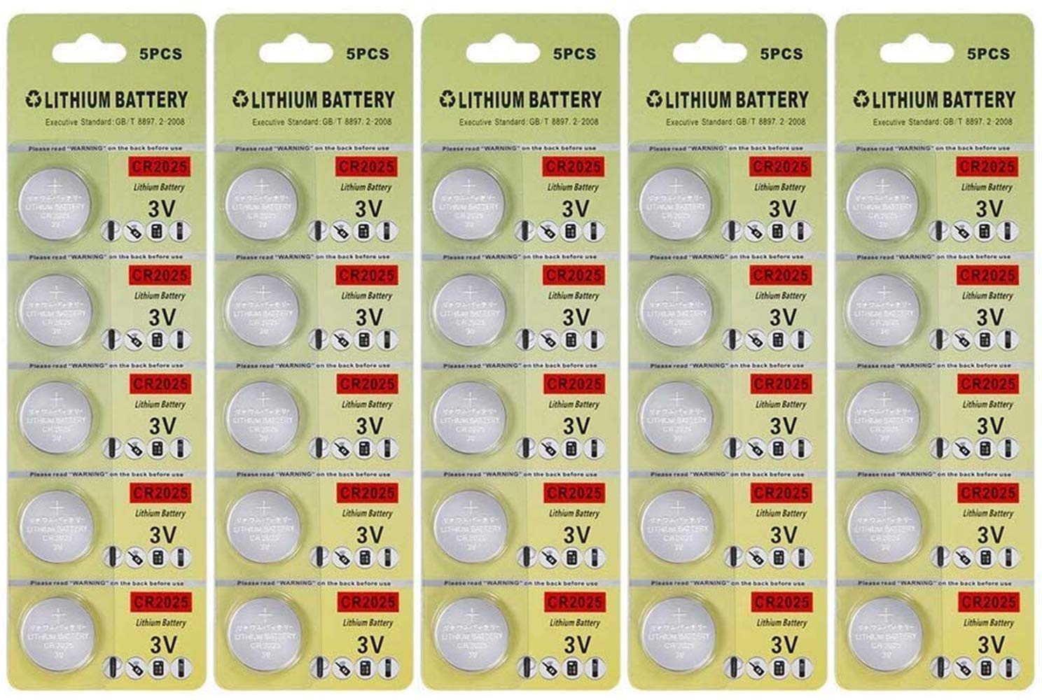25 Pack CR2025 Battery 3v Lithium CR2025 Lithium Coin Battery For Small Electronics