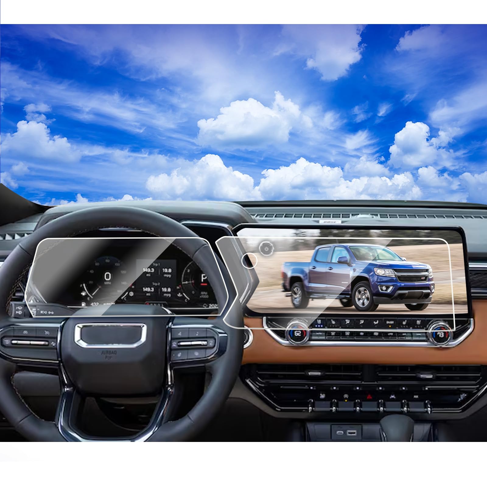 Photo 1 of 2025 2026 Chevy Colorado Screen Protector for 2025 2024 Chev rolet Colorado Accessories Z71/ZR2 & GMC Canyon Accessories AT4/Denali/Elevation Dashboard & Navigation Tempered Glass Screen Protector
